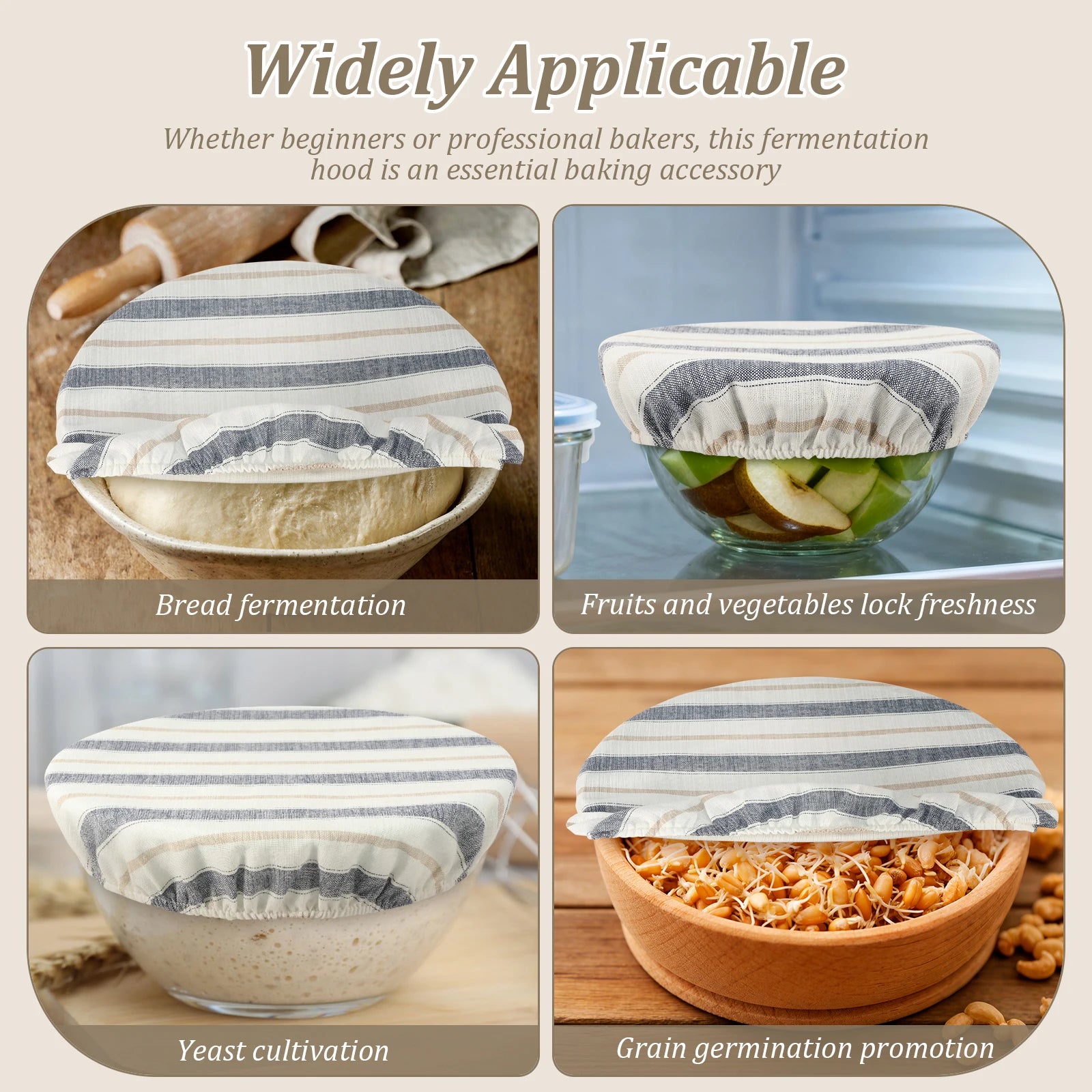 couvercles de rangement en coton lavable