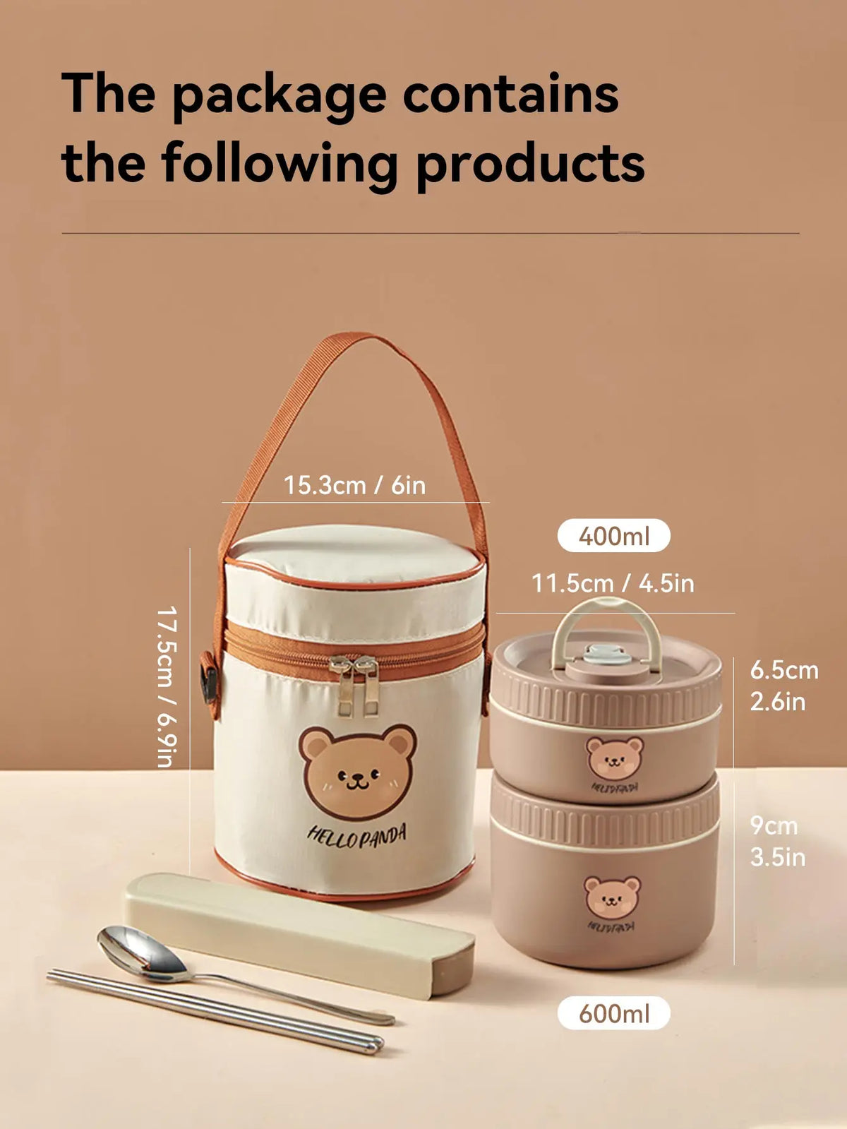Ensemble de 2 Lunchbox cylindriques isothermes pour enfants (1 litre)