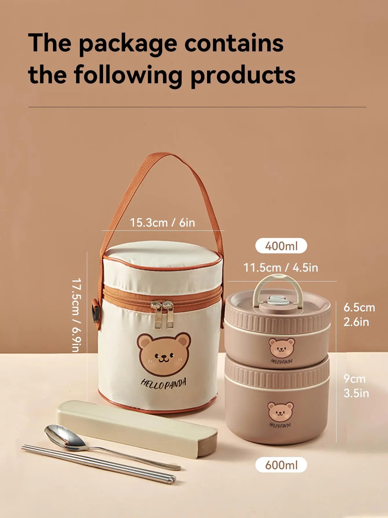 Ensemble de 4 Lunchbox cylindriques isothermes pour enfants (2 litres)