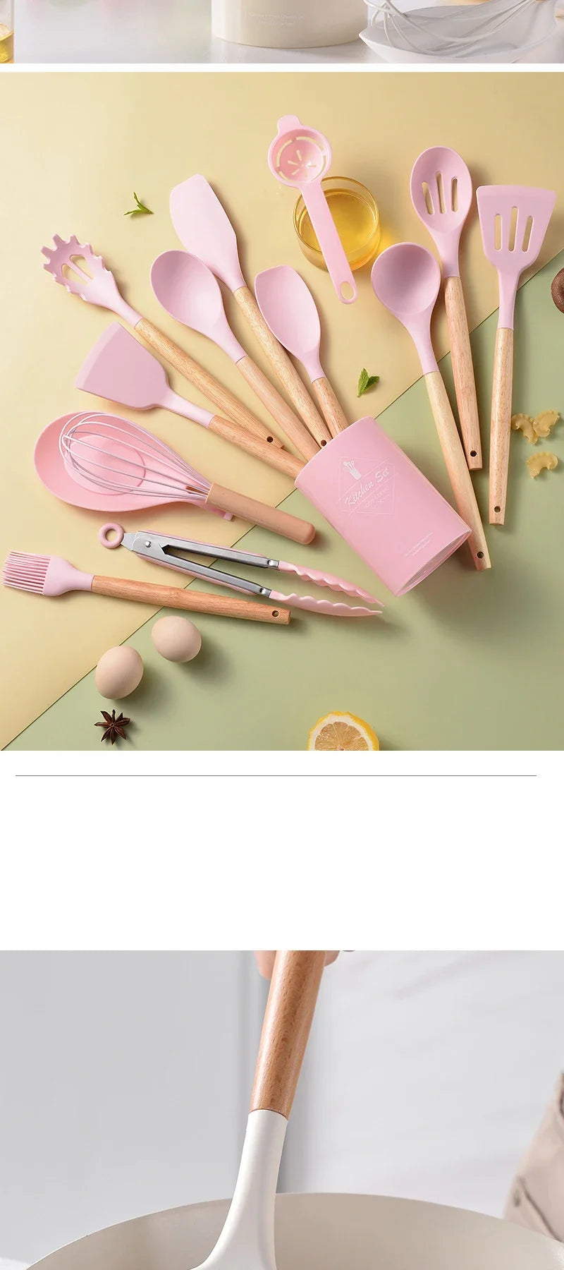 ustensiles de cuisine résistants à la chaleur en silicone