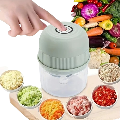 Mini Hachoir Électrique Sans Fil 260 ml — Ail, Légumes, Viande