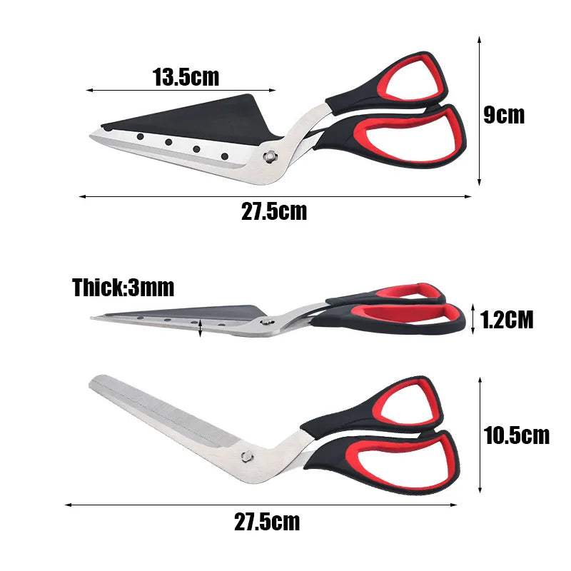 couteau à pizza en inox avec spatule