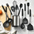 Set d'Ustensiles de Cuisine en Silicone avec Support Rotatif 360° - 12 pièces