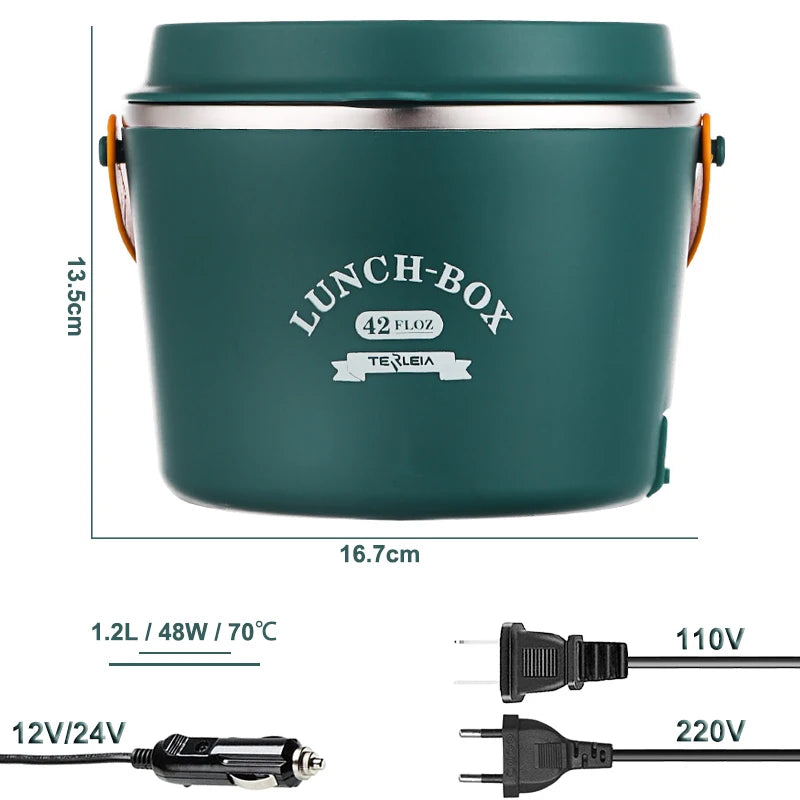 Lunch Box Chauffante Inox 12L 80W Portable 12V24V220V