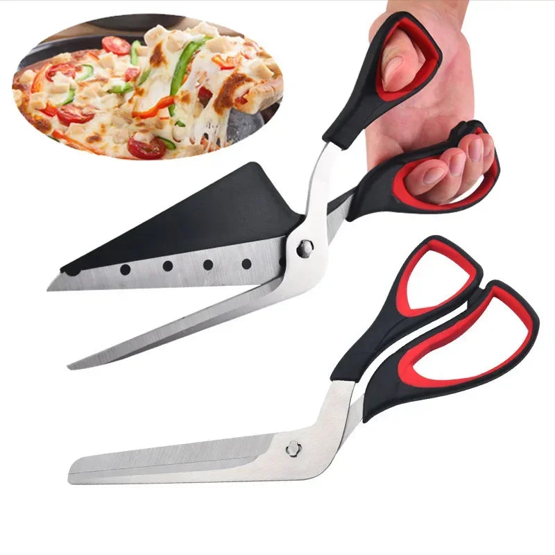 Ciseaux à pizza en inox avec spatule détachable | Coupe facile