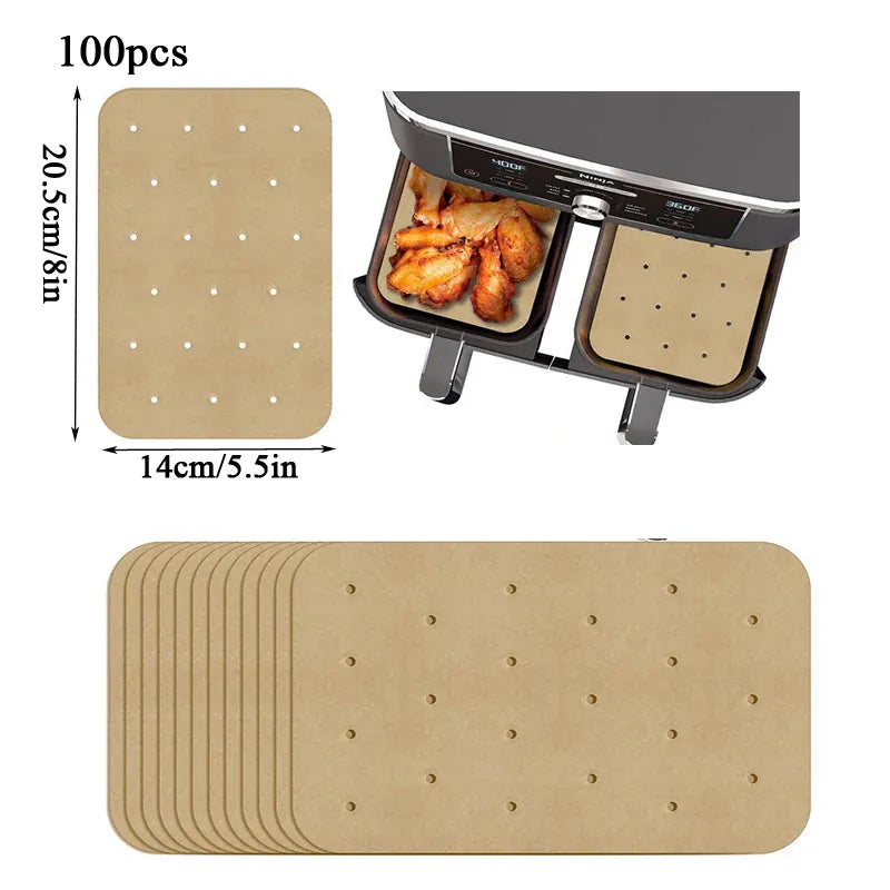 Papier Cuisson Air Fryer Jetable Antiadhésif Lot de 100 Pièces Air Fryer