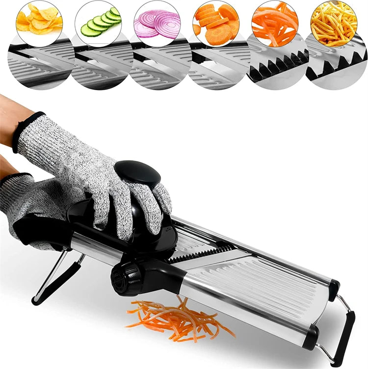 mandoline avec six lames pour tranchage facile