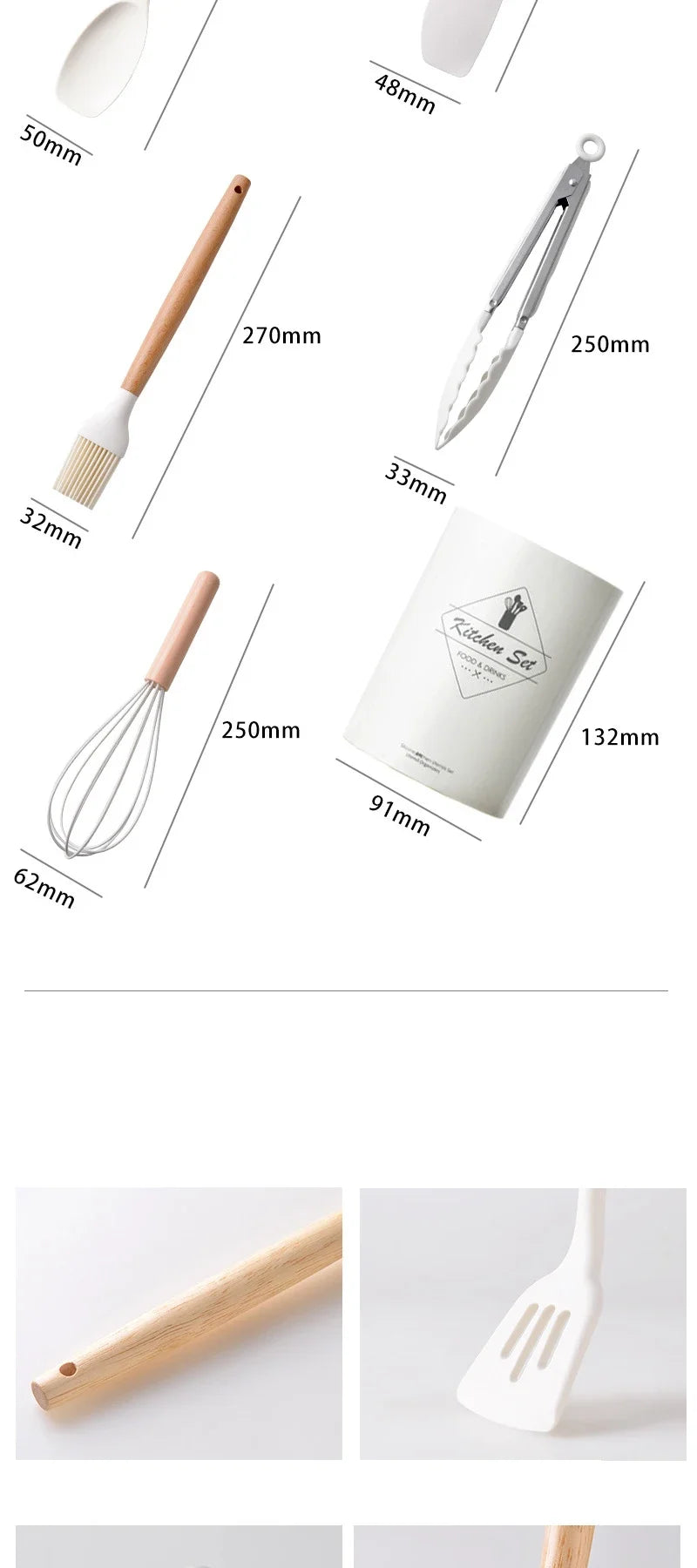 ustensiles de cuisine non adhésifs en silicone