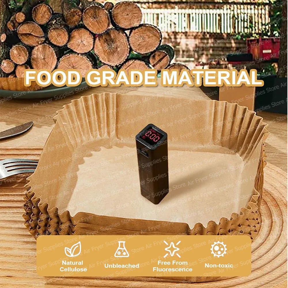 Papier Cuisson Air Fryer Jetable Carré 23 cm Lot de 200 Pièces Air Fryer