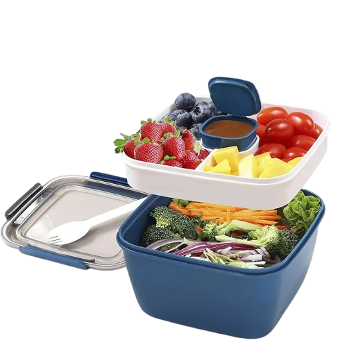 Bento à 2 Étages avec Compartiments Hermétiques - 1000 à 1500ml
