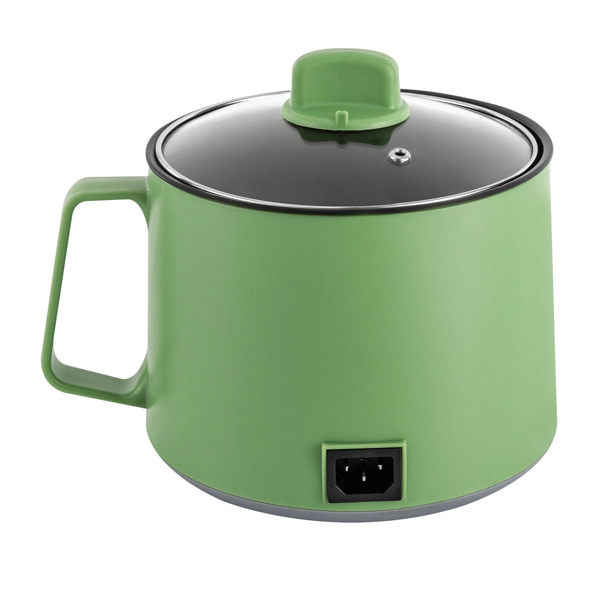 Mini cuiseur à riz électrique vert avec couvercle en verre