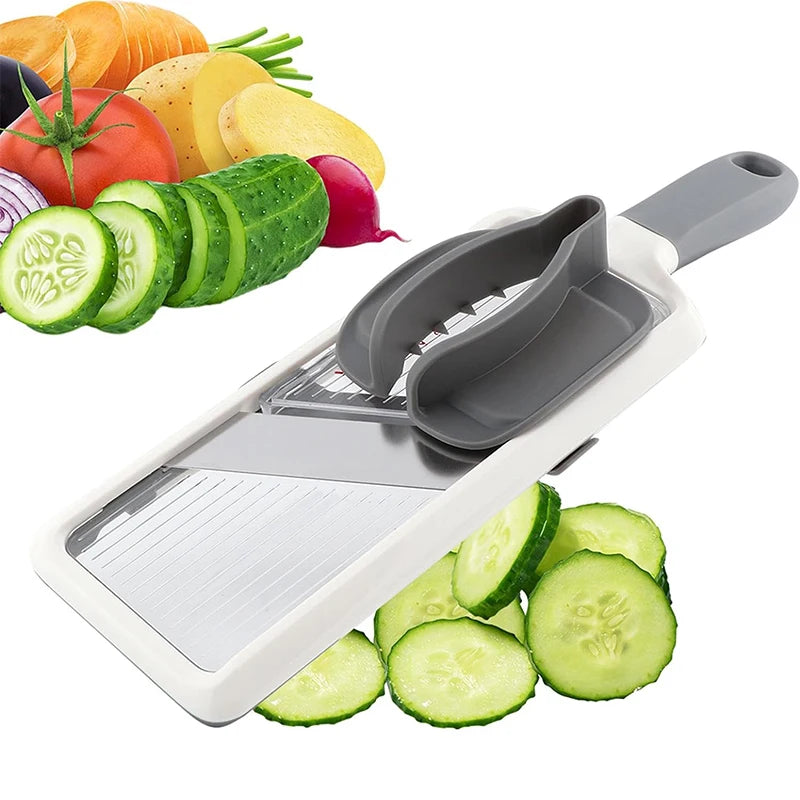 Mandoline avec Lame en Acier Inoxydable Ajustable pour Légumes et Fromage