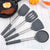 Set d'Ustensiles de Cuisine en Silicone avec Support Rotatif 360° - 12 pièces