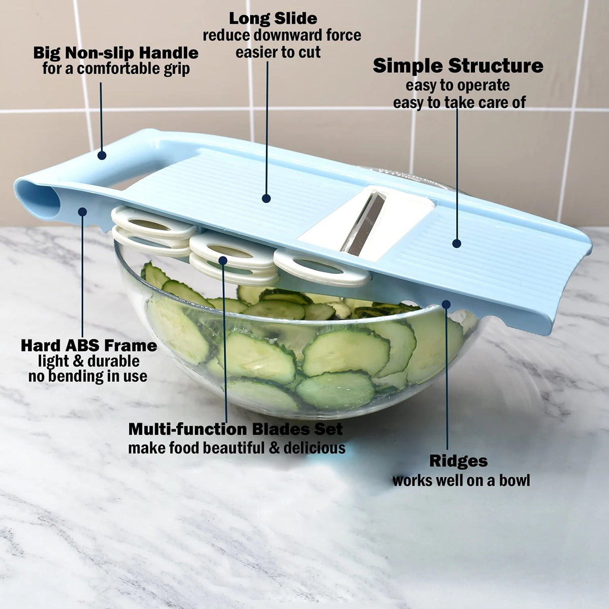 mandoline à légumes avec multiples options de coupe