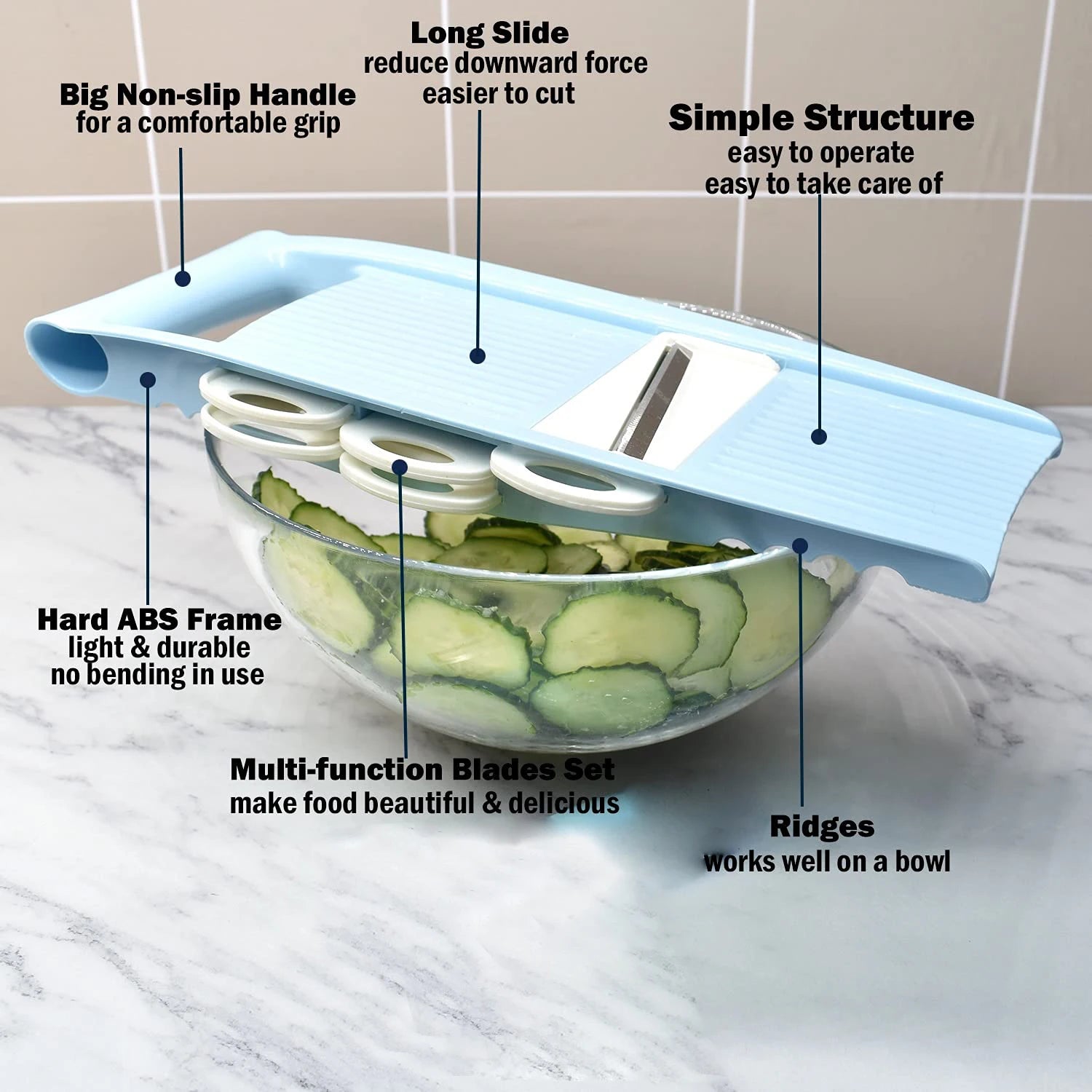 mandoline à légumes avec multiples options de coupe