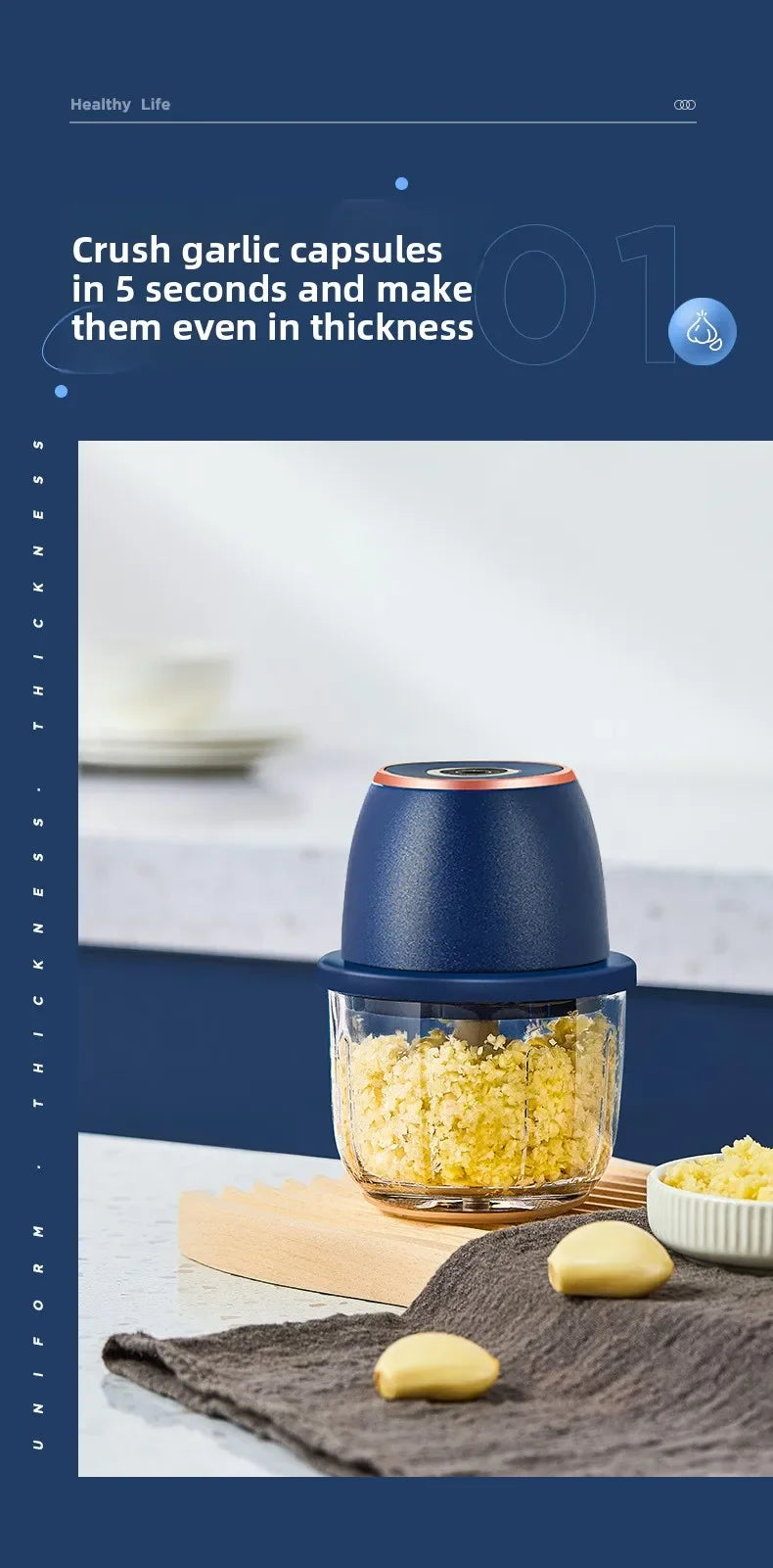 multi-hachoir rechargeable pour légumes