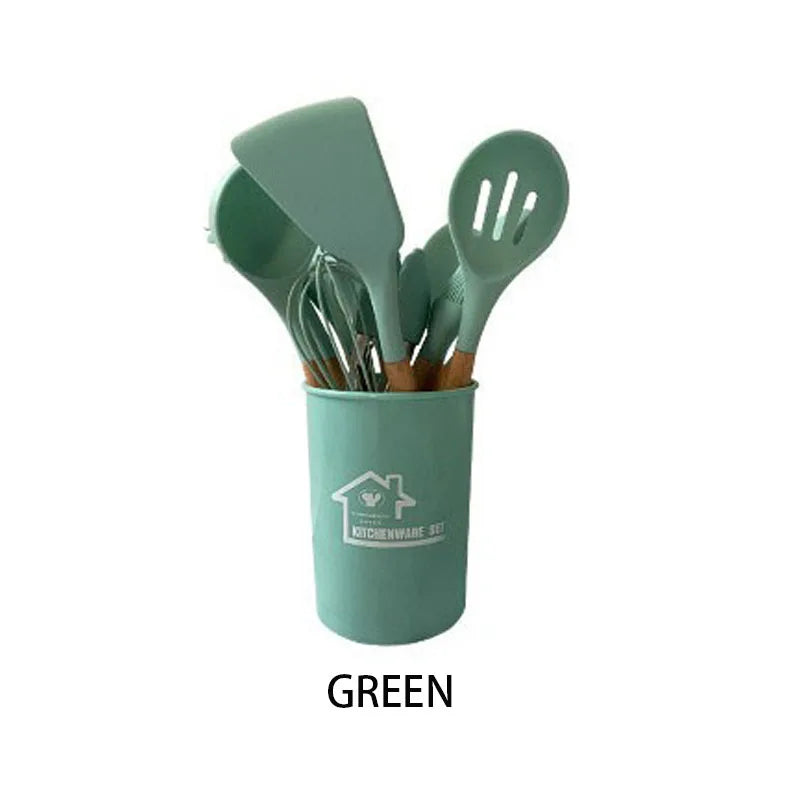 Set Ustensiles Silicone 12 pièces Cuisine | Résistants à la chaleur