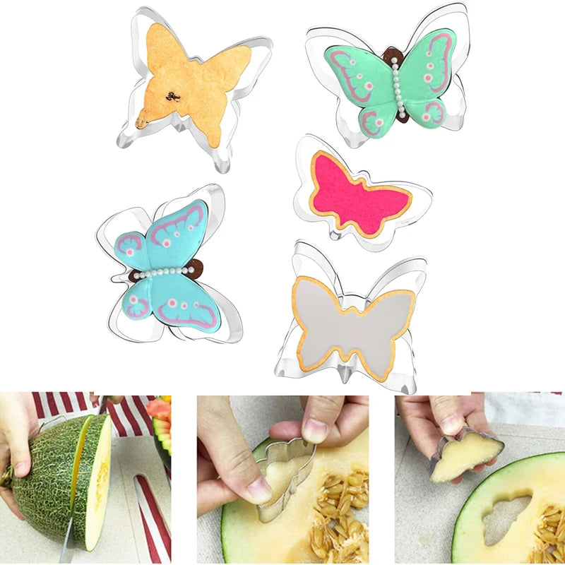 Emporte-pièces à Biscuits en Acier Inoxydable - 5 Pièces Papillon