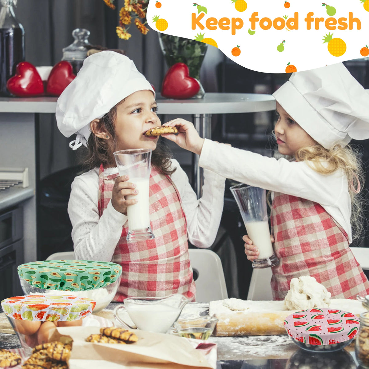 lot de couvercles élastiques pour conservation des aliments