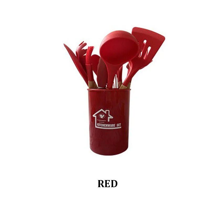 Set Ustensiles Silicone 12 pièces Cuisine | Résistants à la chaleur