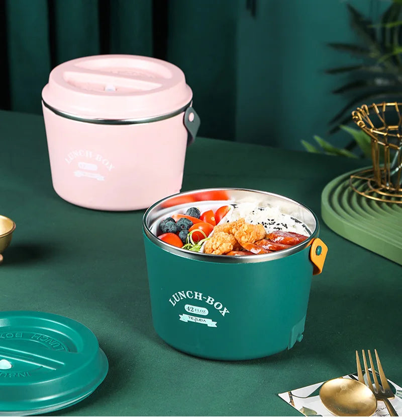 LunchBox Chauffante Électrique Acier Inoxydable 304 — 1,2 L / 48 W / 12 V-220 V