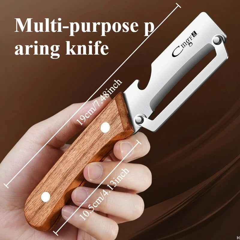 éplucheur en inox avec poignée en bois pour une prise facile