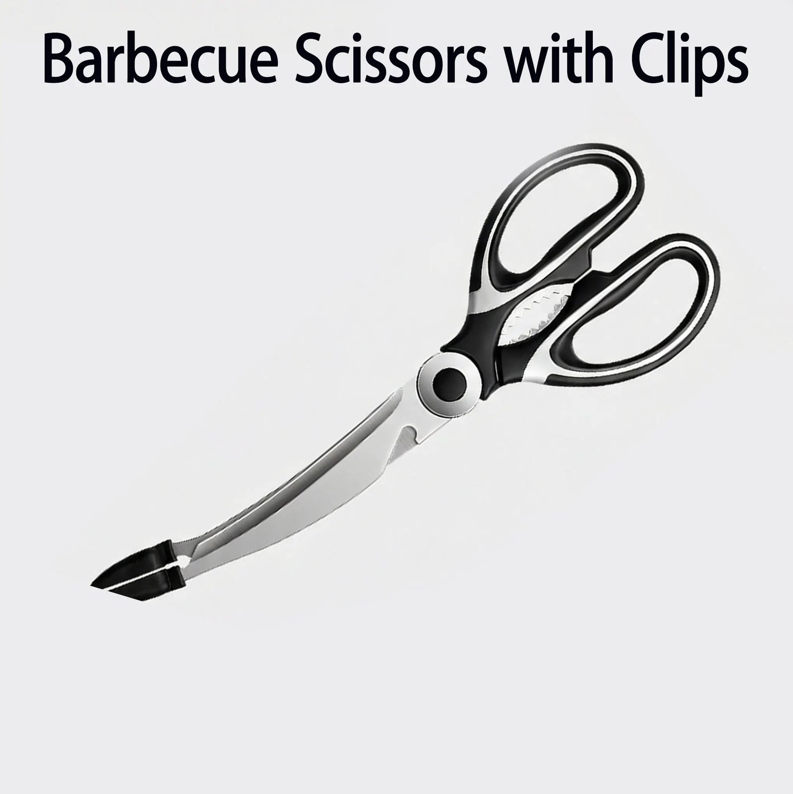 Ciseaux BBQ Multi-Fonctions Inox 304 avec Pince et Brosse Accessoire