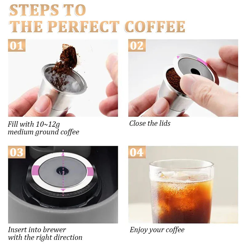 K-Cup en inox écologique pour cafés gourmands