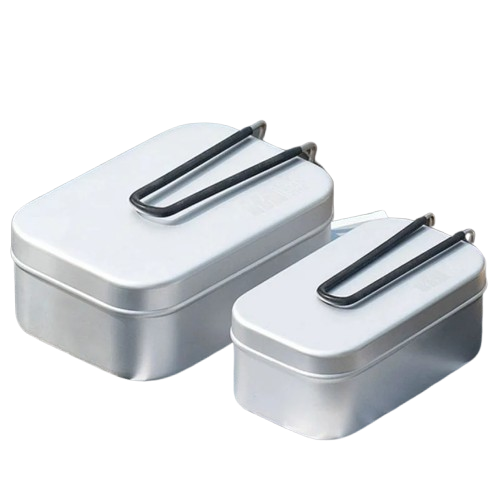 Bento Aluminium 2 Compartiments Pliables pour Camping et Pique-Nique