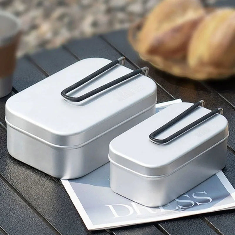 Bento Aluminium 2 Compartiments Pliables pour Camping et Pique-Nique