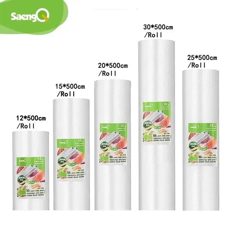 Sacs Sous Vide Hermétiques - Lot de 5 Rouleaux 12 à 30cm x 500cm ssj
