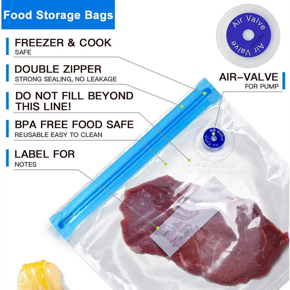 Sacs Sous Vide Alimentaire Réutilisables - Lot de 10 Unités sv