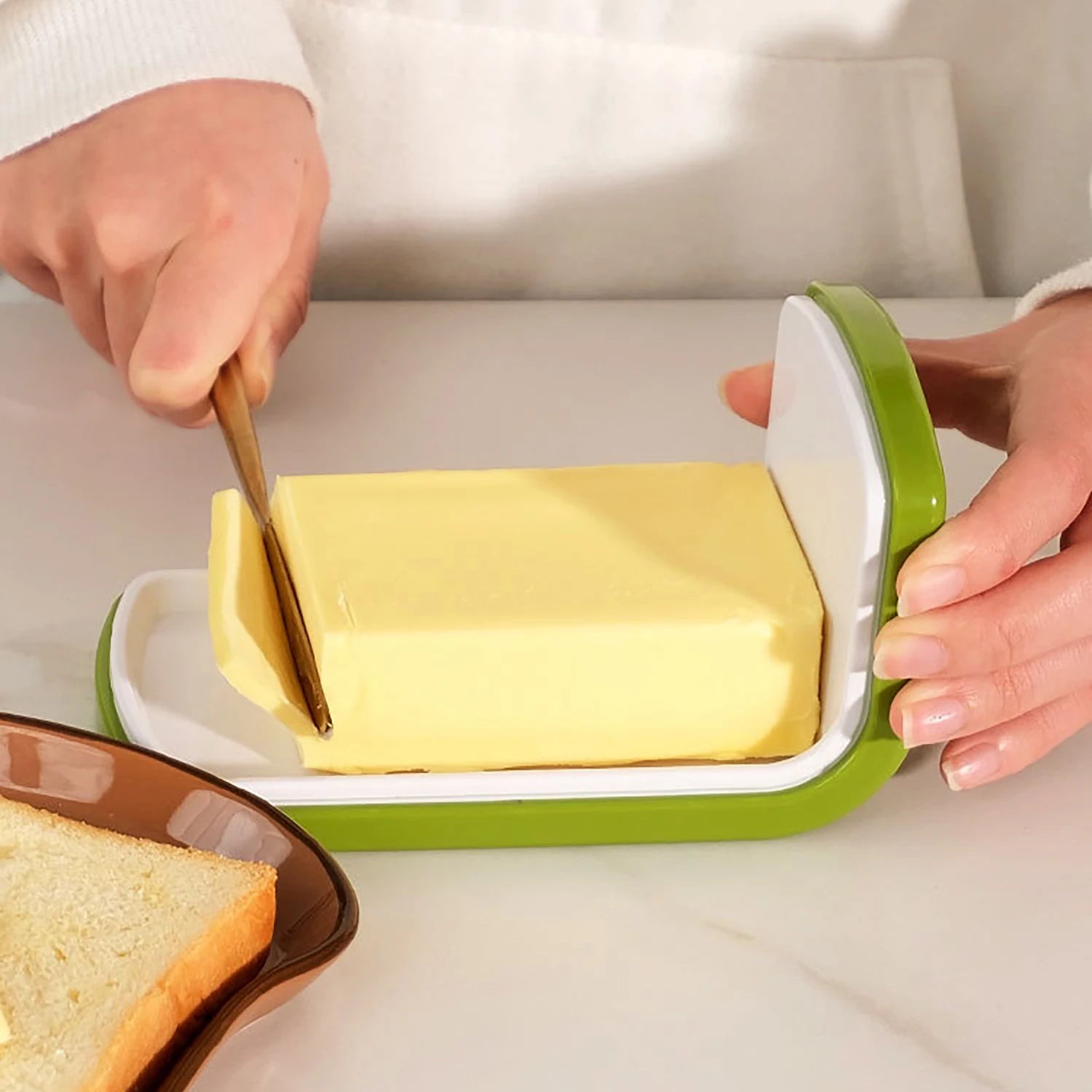 boîte de conservation pour beurre avec couvercle sécurisé