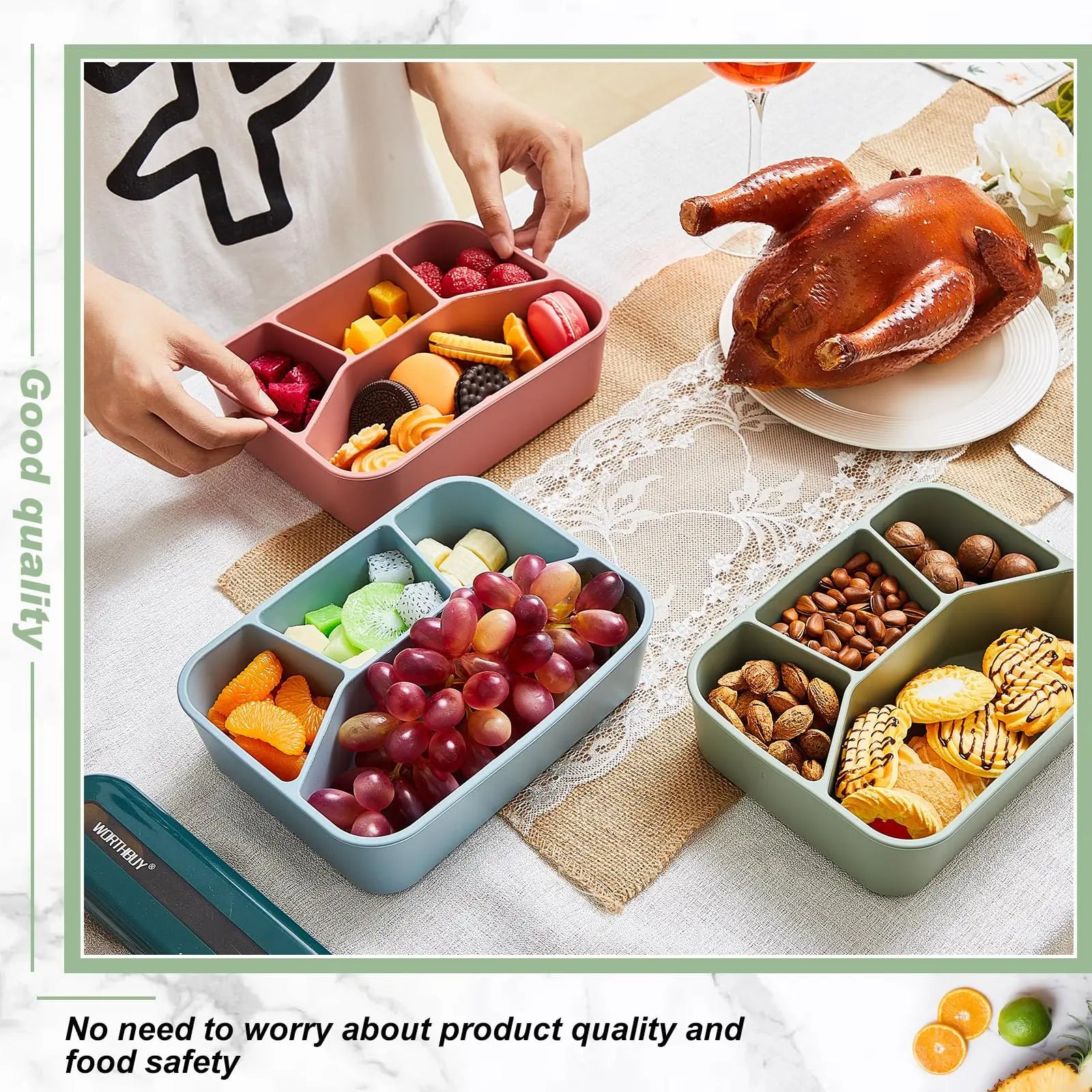 bento pratique en silicone pour repas variés