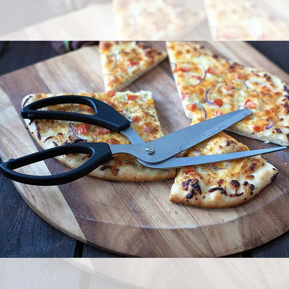 Ciseaux à pizza en inox avec spatule et coupe-pizza 2 pièces
