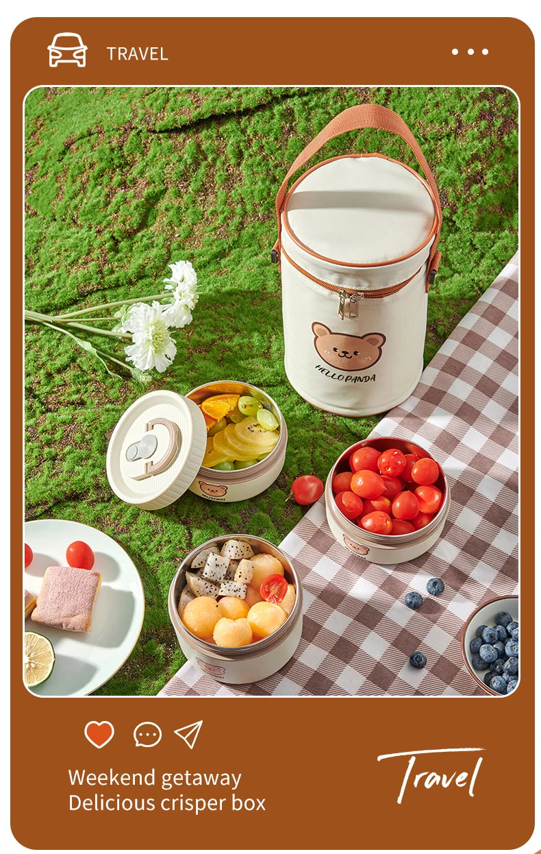 boîte à repas pratique et élégante en inox compartimenté