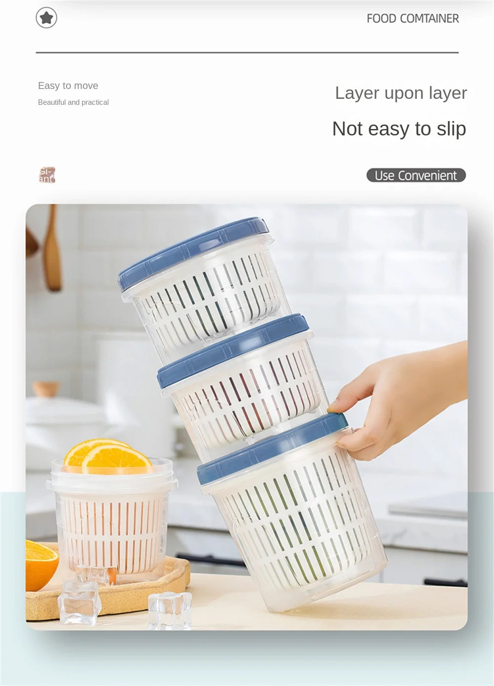 égouttoir intégré pour boîte de rangement