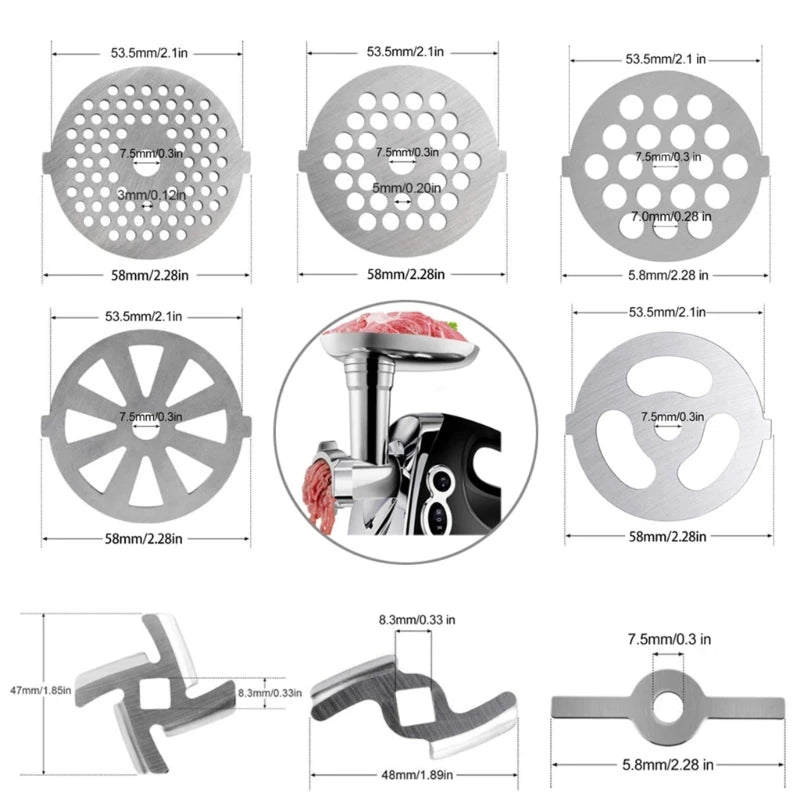 inox hachoir à viande avec accessoires