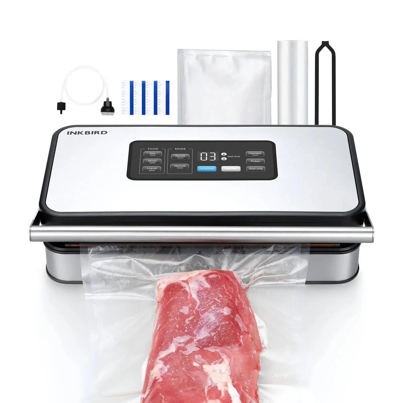 Machine Sous Vide Alimentaire INKBIRD 150W – Double Pompe 80 kPa – Cutter Intégré et Sacs Inclus sv