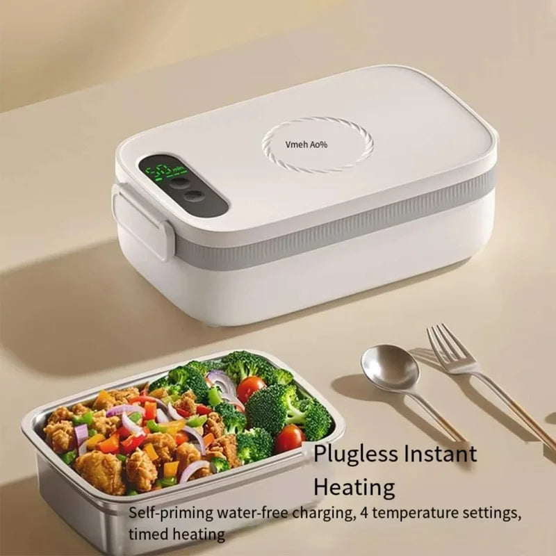 Lunch Box Chauffante Sans Fil 14000mAh — Bac Inox 304 1L, 4 Températures, Minuterie