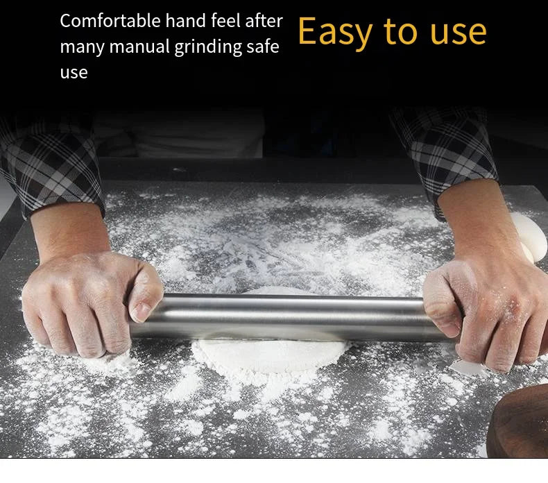 Rouleau à pâtisserie en acier inoxydable de 40 cm - Résistant et facile à nettoyer