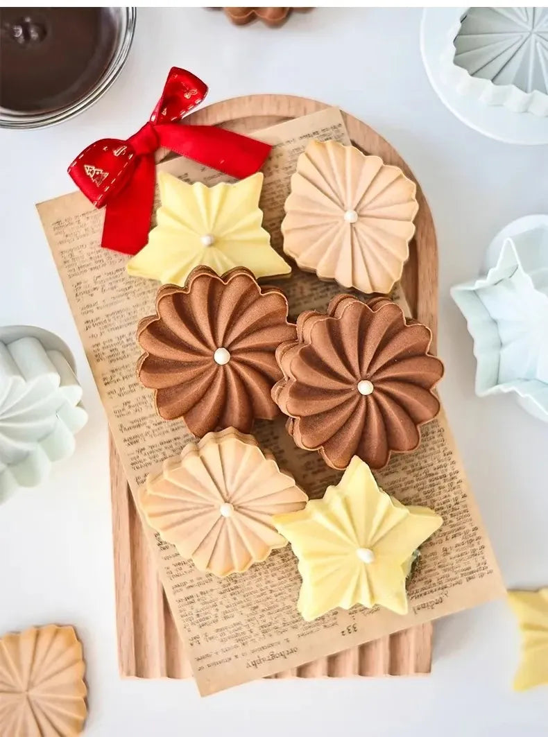 Emporte-pièce en silicone pour biscuits en forme de fleur - 3 pièces emportepieces