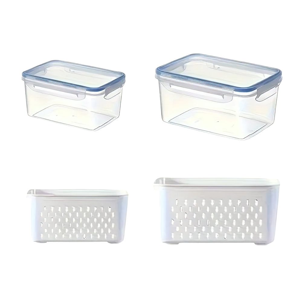 Bacs de Rangement Hermétiques Multiusages 4 Pièces pour Aliments