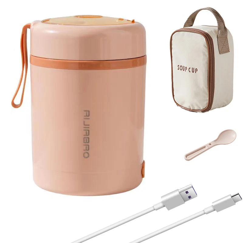 Lunch Box Chauffante Étanche 06L 12V 24V Portable Rose