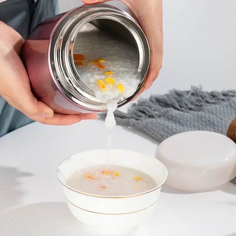 Thermos Alimentaire Inox — Isotherme 24h avec Pochette et Couverts