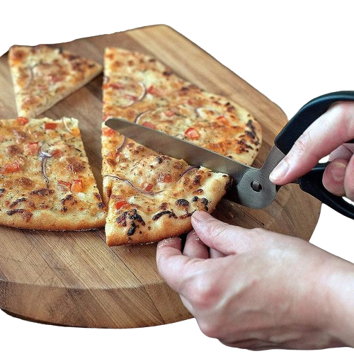 Ciseaux à pizza en inox avec spatule et coupe-pizza 2 pièces
