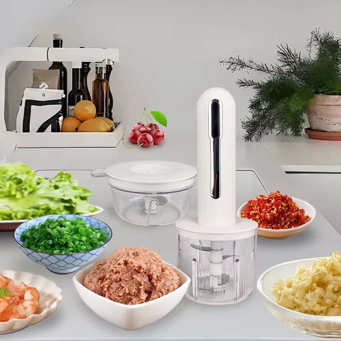 Hachoir Électrique Sans Fil 30 W USB — 1 Grand Bol 400 ml + 3 Petits Bols 200 ml