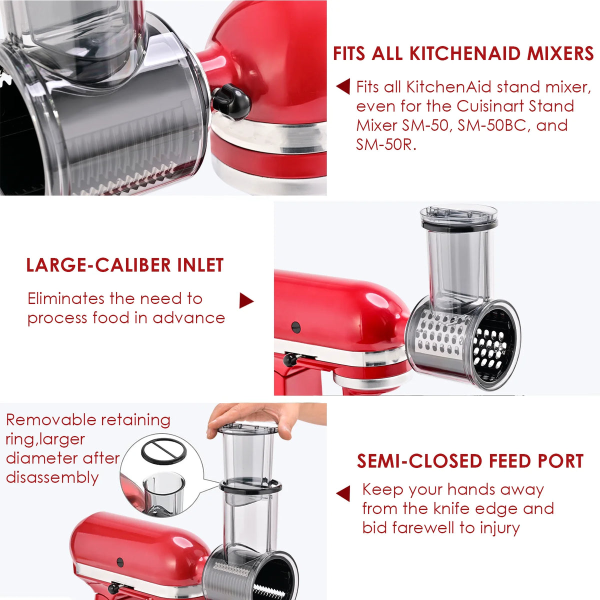 râpe avec lames en acier inoxydable KitchenAid