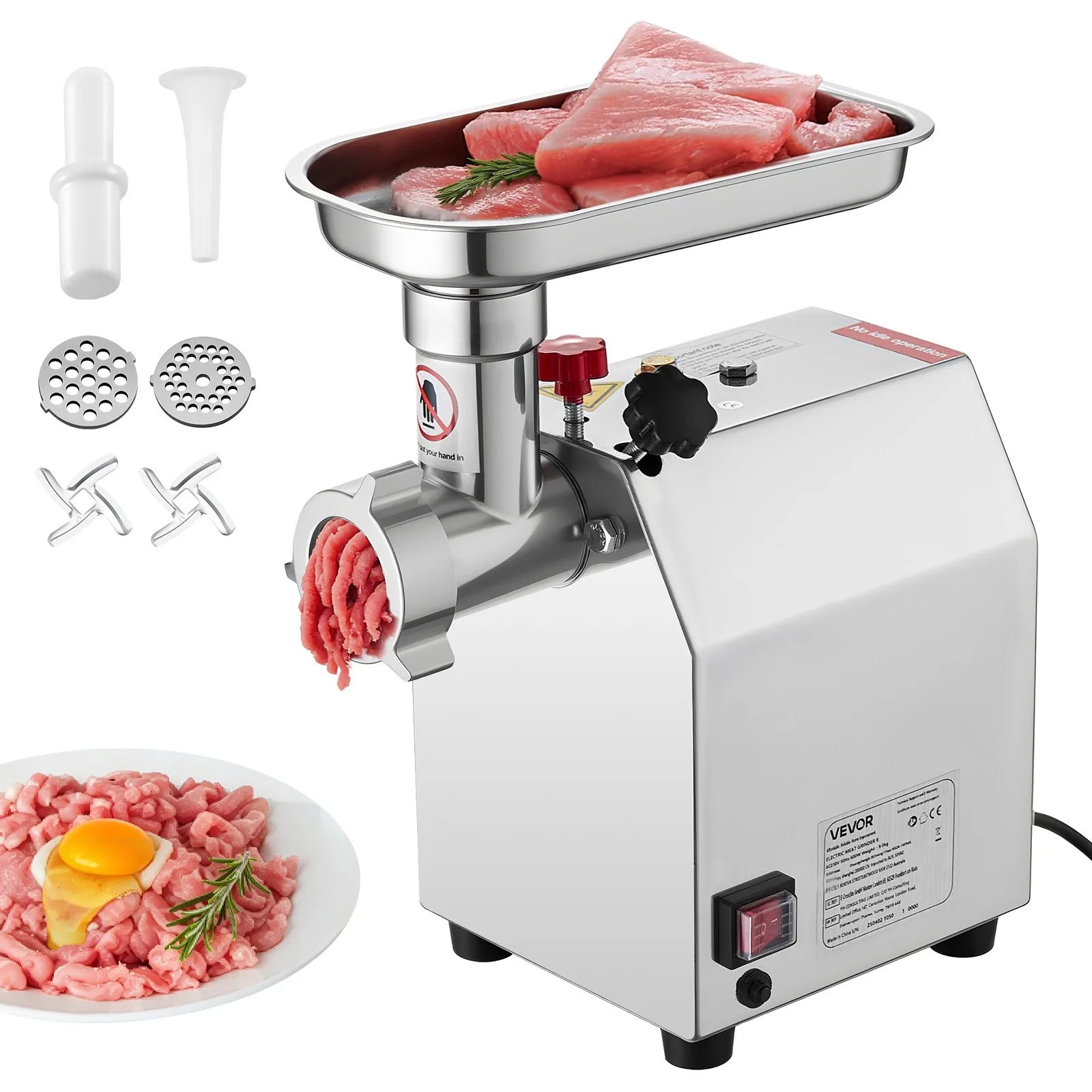Hachoir à viande électrique 45L - 300W avec accessoires inclus