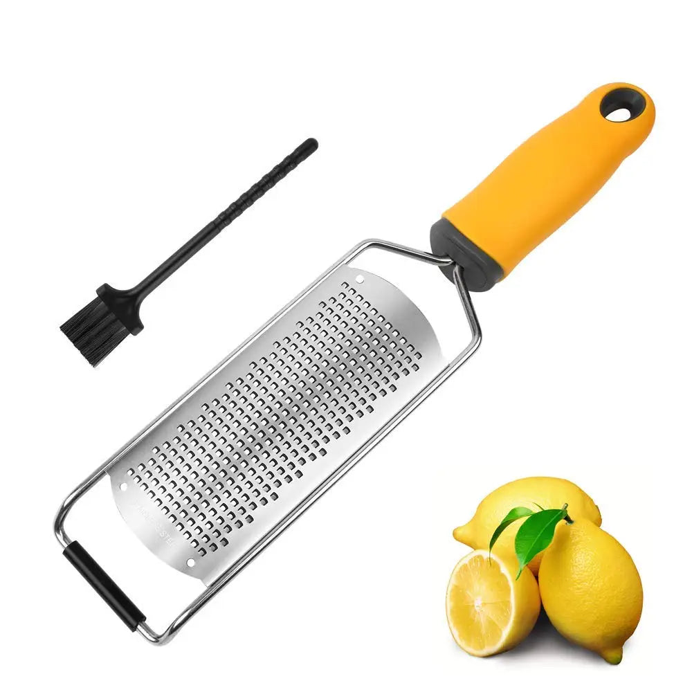 Zesteur en Acier Inoxydable pour Agrumes et Fromage | Avec Brosse